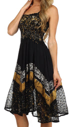 Sakkas Aphrodite Embroidered Batik Dress dresses La Vie Bien Sakkas Aphrodite Embroidered Batik Dress