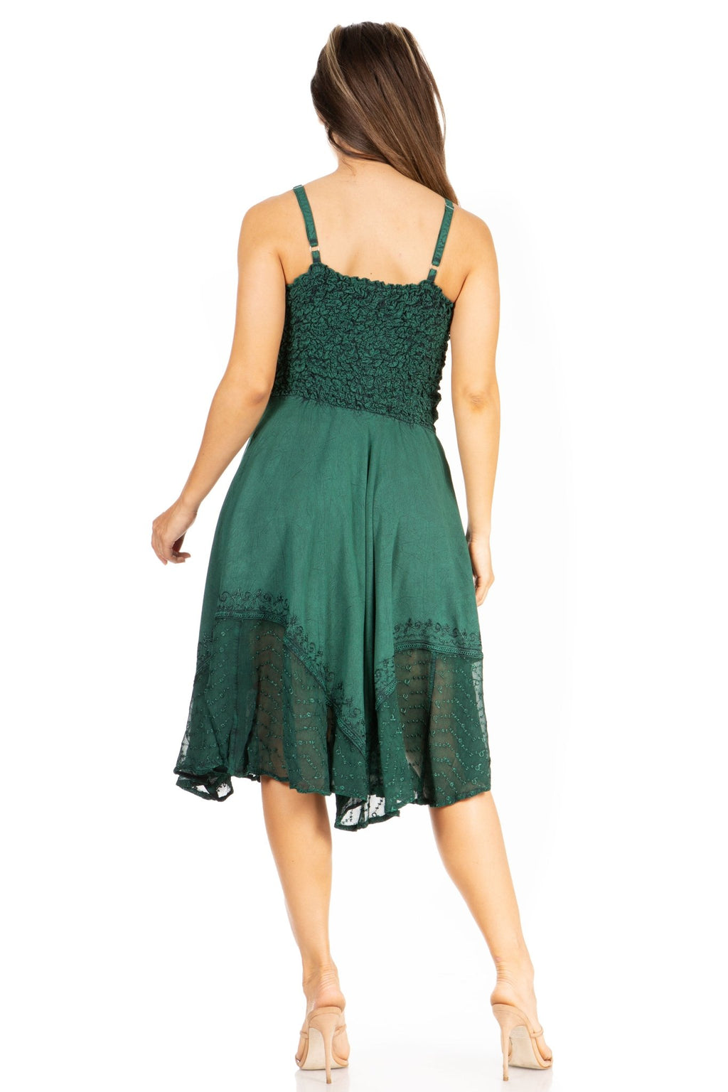 Sakkas Aphrodite Embroidered Batik Dress dresses La Vie Bien Sakkas Aphrodite Embroidered Batik Dress