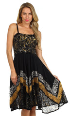 Sakkas Aphrodite Embroidered Batik Dress dresses La Vie Bien Sakkas Aphrodite Embroidered Batik Dress