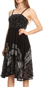 Sakkas Aphrodite Embroidered Batik Dress dresses La Vie Bien Sakkas Aphrodite Embroidered Batik Dress