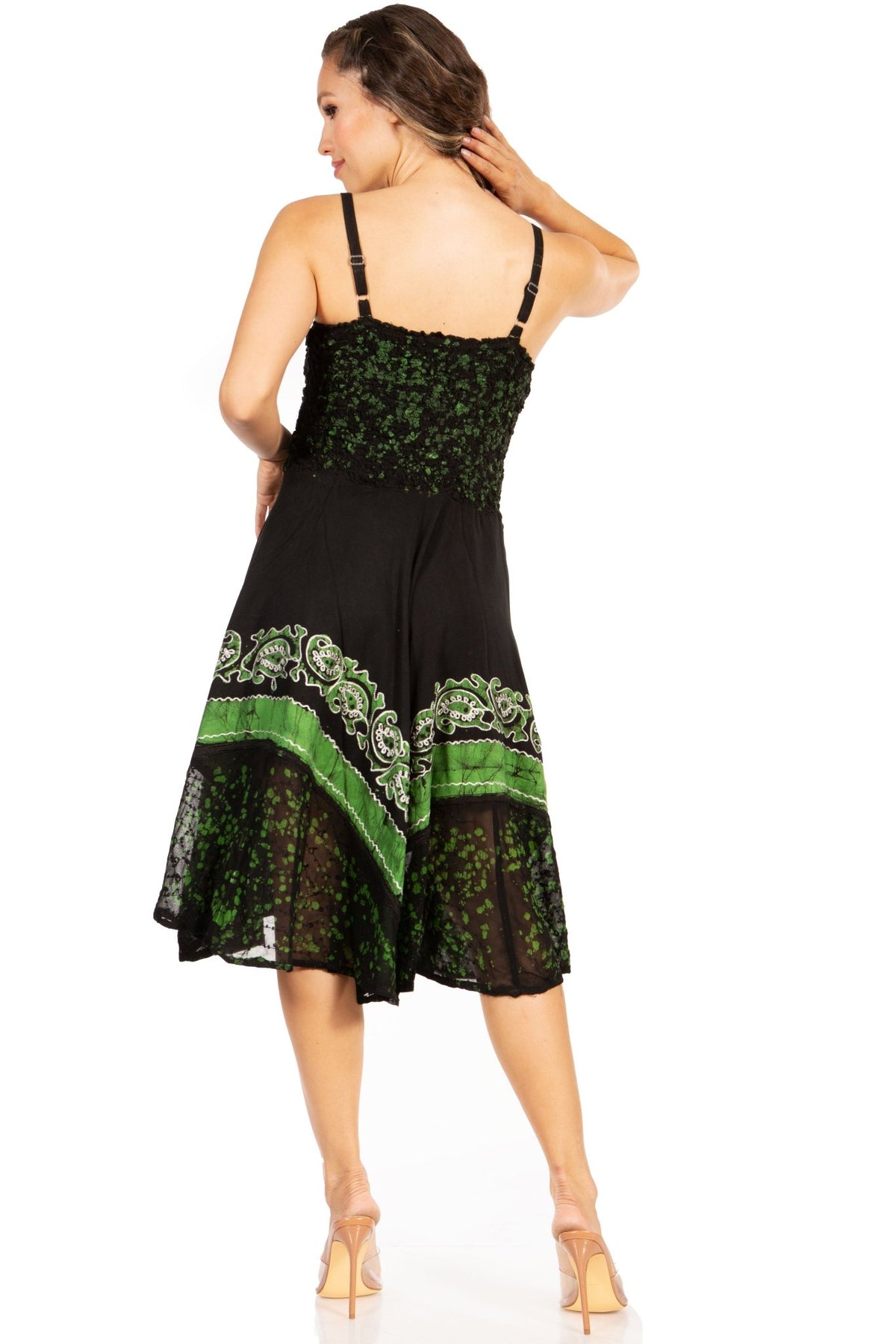 Sakkas Aphrodite Embroidered Batik Dress dresses La Vie Bien Sakkas Aphrodite Embroidered Batik Dress