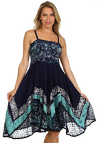 Sakkas Aphrodite Embroidered Batik Dress dresses La Vie Bien Sakkas Aphrodite Embroidered Batik Dress