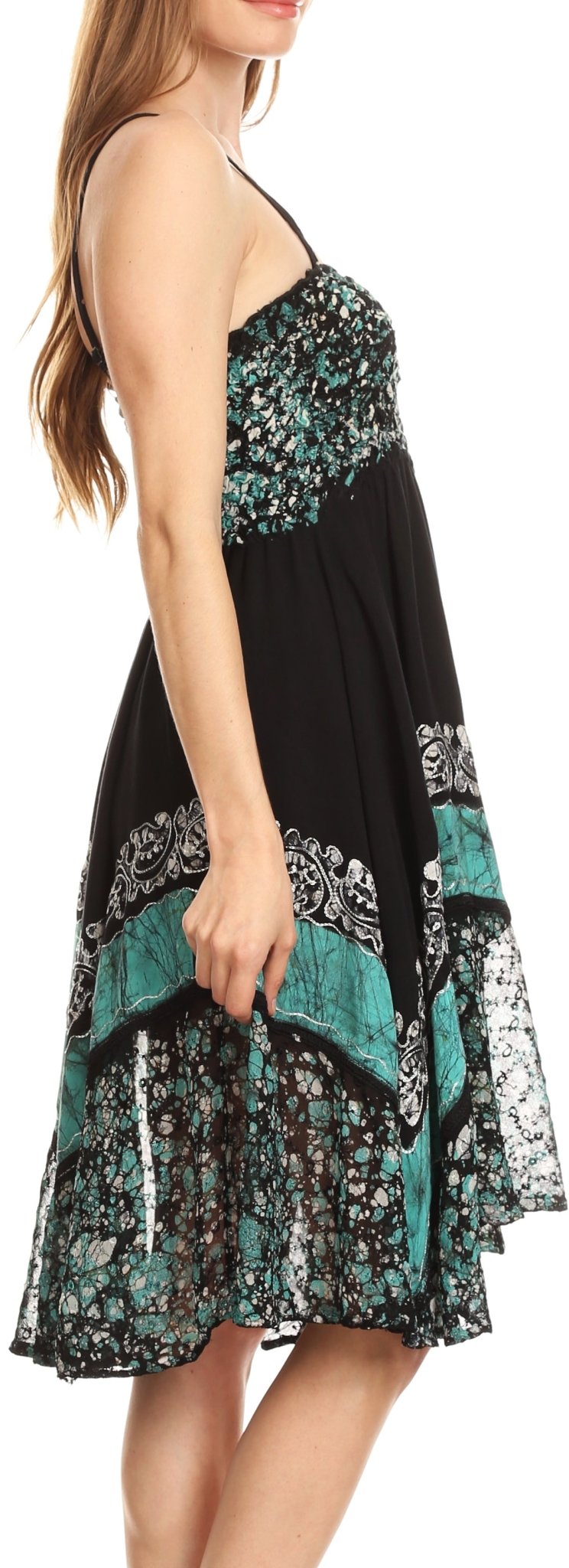 Sakkas Aphrodite Embroidered Batik Dress dresses La Vie Bien Sakkas Aphrodite Embroidered Batik Dress