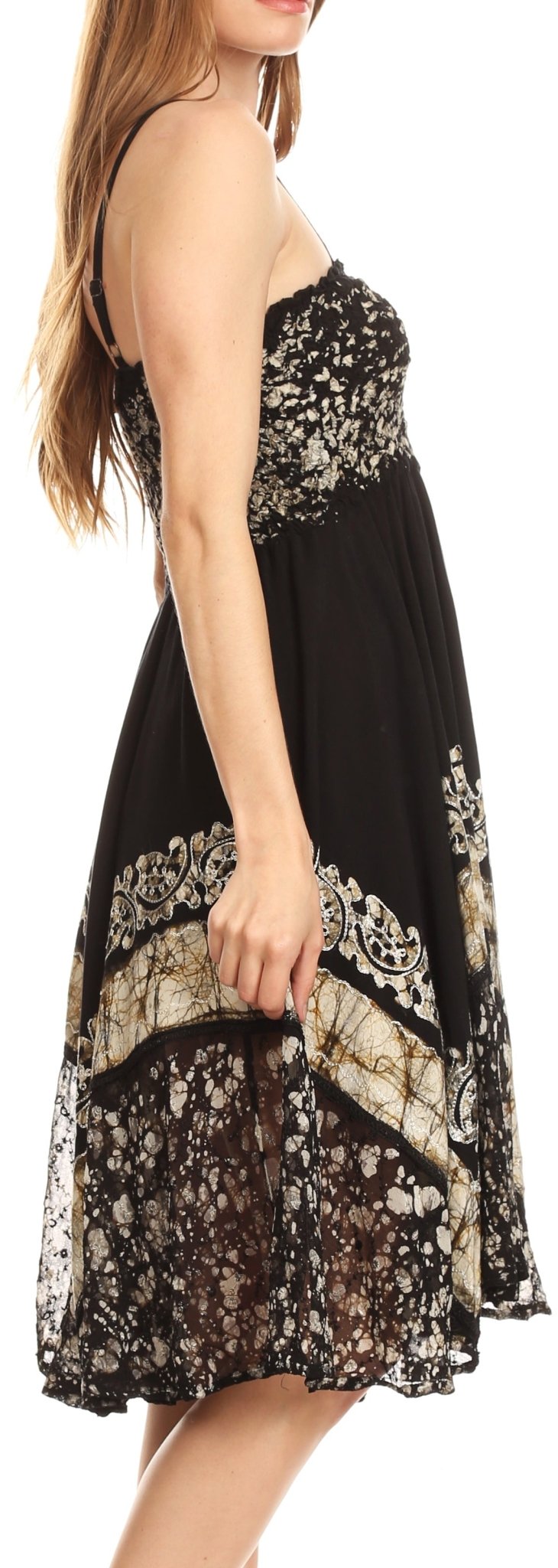 Sakkas Aphrodite Embroidered Batik Dress dresses La Vie Bien Sakkas Aphrodite Embroidered Batik Dress