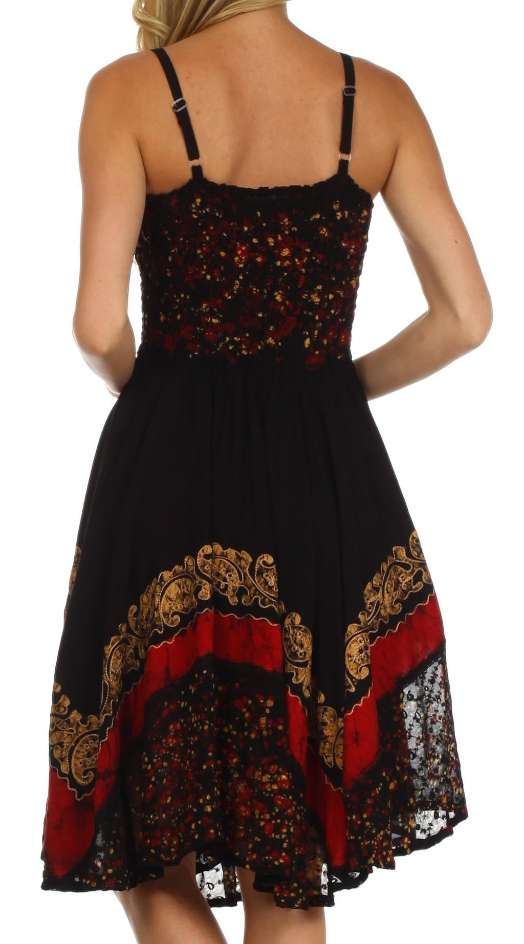 Sakkas Aphrodite Embroidered Batik Dress dresses La Vie Bien Sakkas Aphrodite Embroidered Batik Dress