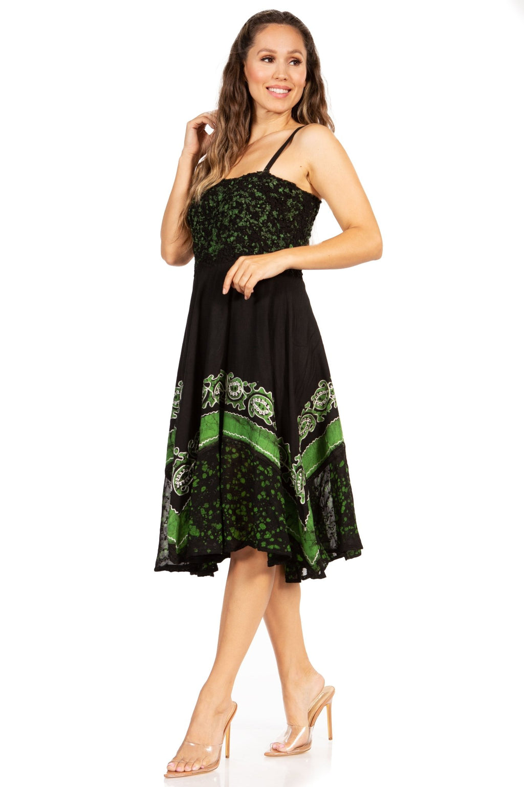 Sakkas Aphrodite Embroidered Batik Dress dresses La Vie Bien Sakkas Aphrodite Embroidered Batik Dress