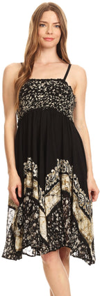Sakkas Aphrodite Embroidered Batik Dress dresses La Vie Bien Sakkas Aphrodite Embroidered Batik Dress