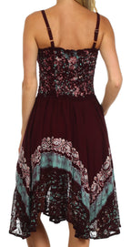 Sakkas Aphrodite Embroidered Batik Dress dresses La Vie Bien Sakkas Aphrodite Embroidered Batik Dress