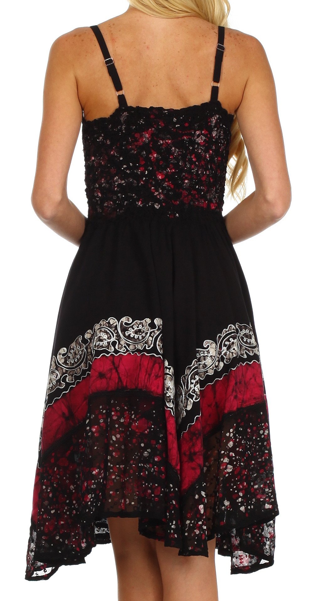 Sakkas Aphrodite Embroidered Batik Dress dresses La Vie Bien Sakkas Aphrodite Embroidered Batik Dress