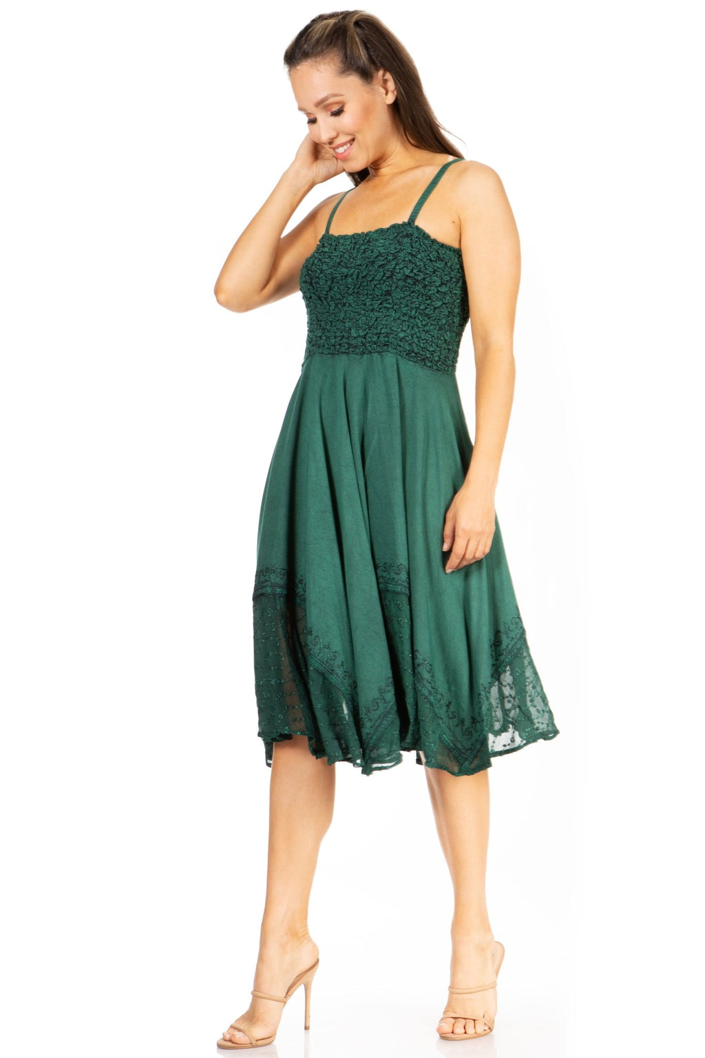 Sakkas Aphrodite Embroidered Batik Dress dresses La Vie Bien Sakkas Aphrodite Embroidered Batik Dress