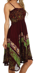 Sakkas Aphrodite Embroidered Batik Dress dresses La Vie Bien Sakkas Aphrodite Embroidered Batik Dress