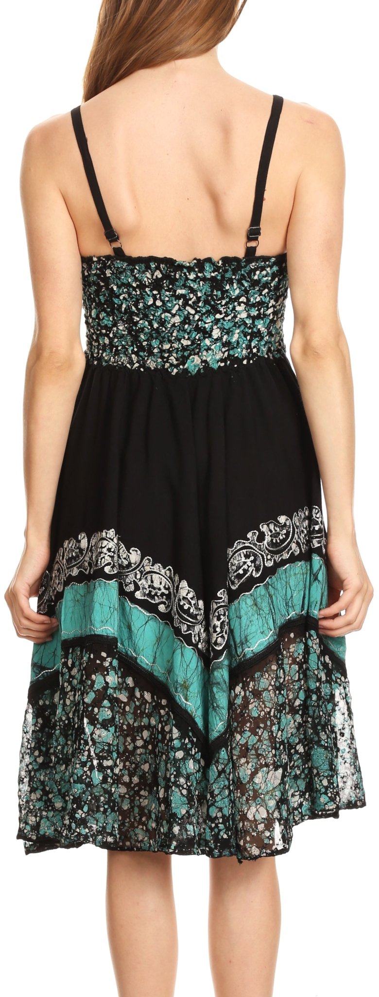 Sakkas Aphrodite Embroidered Batik Dress dresses La Vie Bien Sakkas Aphrodite Embroidered Batik Dress