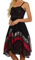 Sakkas Aphrodite Embroidered Batik Dress dresses La Vie Bien Sakkas Aphrodite Embroidered Batik Dress