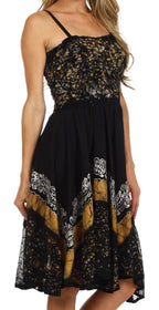 Sakkas Aphrodite Embroidered Batik Dress dresses La Vie Bien Sakkas Aphrodite Embroidered Batik Dress