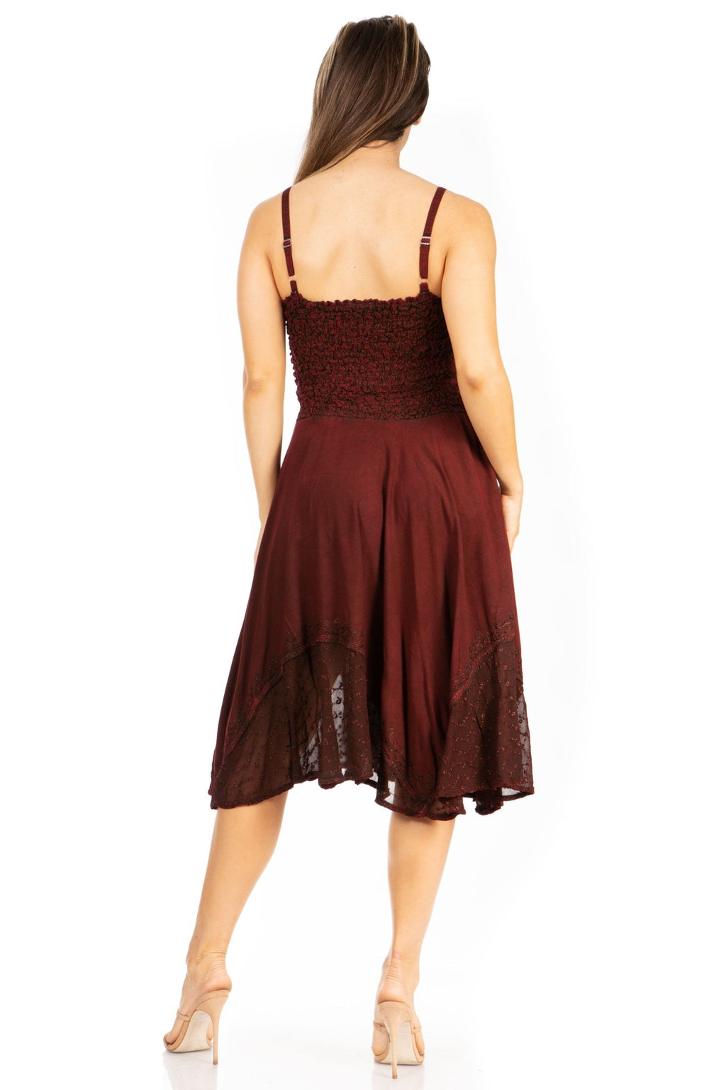 Sakkas Aphrodite Embroidered Batik Dress dresses La Vie Bien Sakkas Aphrodite Embroidered Batik Dress