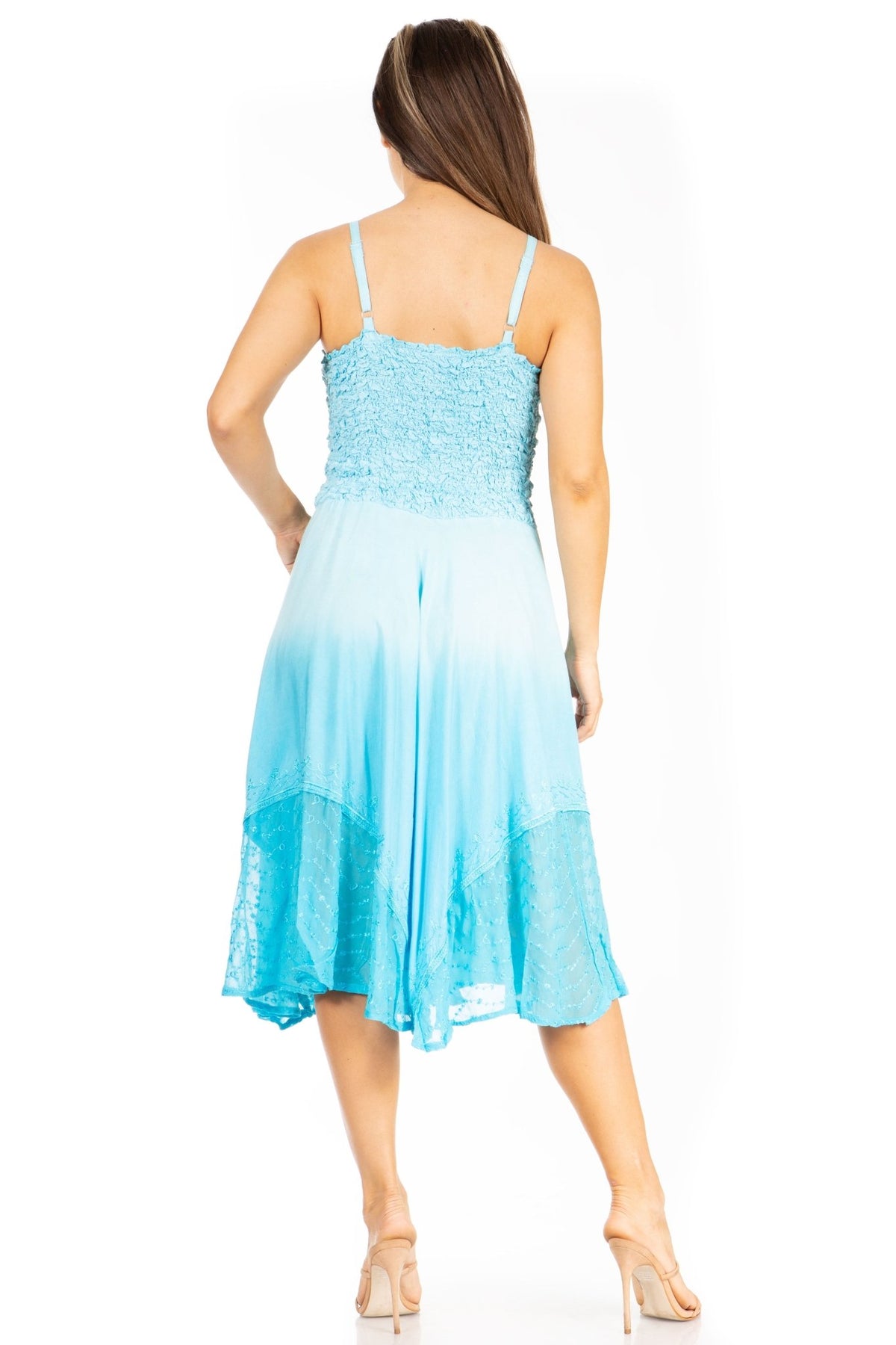 Sakkas Aphrodite Embroidered Batik Dress dresses La Vie Bien Sakkas Aphrodite Embroidered Batik Dress