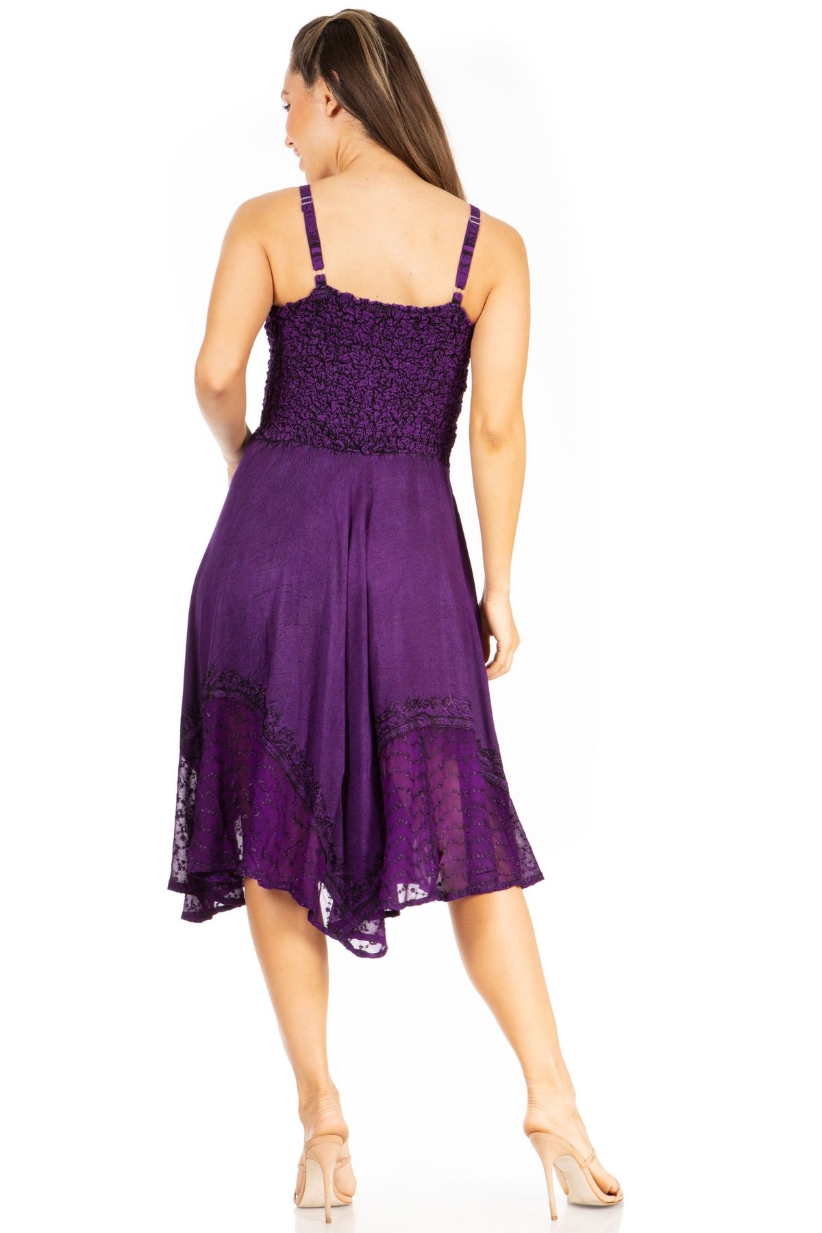 Sakkas Aphrodite Embroidered Batik Dress dresses La Vie Bien Sakkas Aphrodite Embroidered Batik Dress