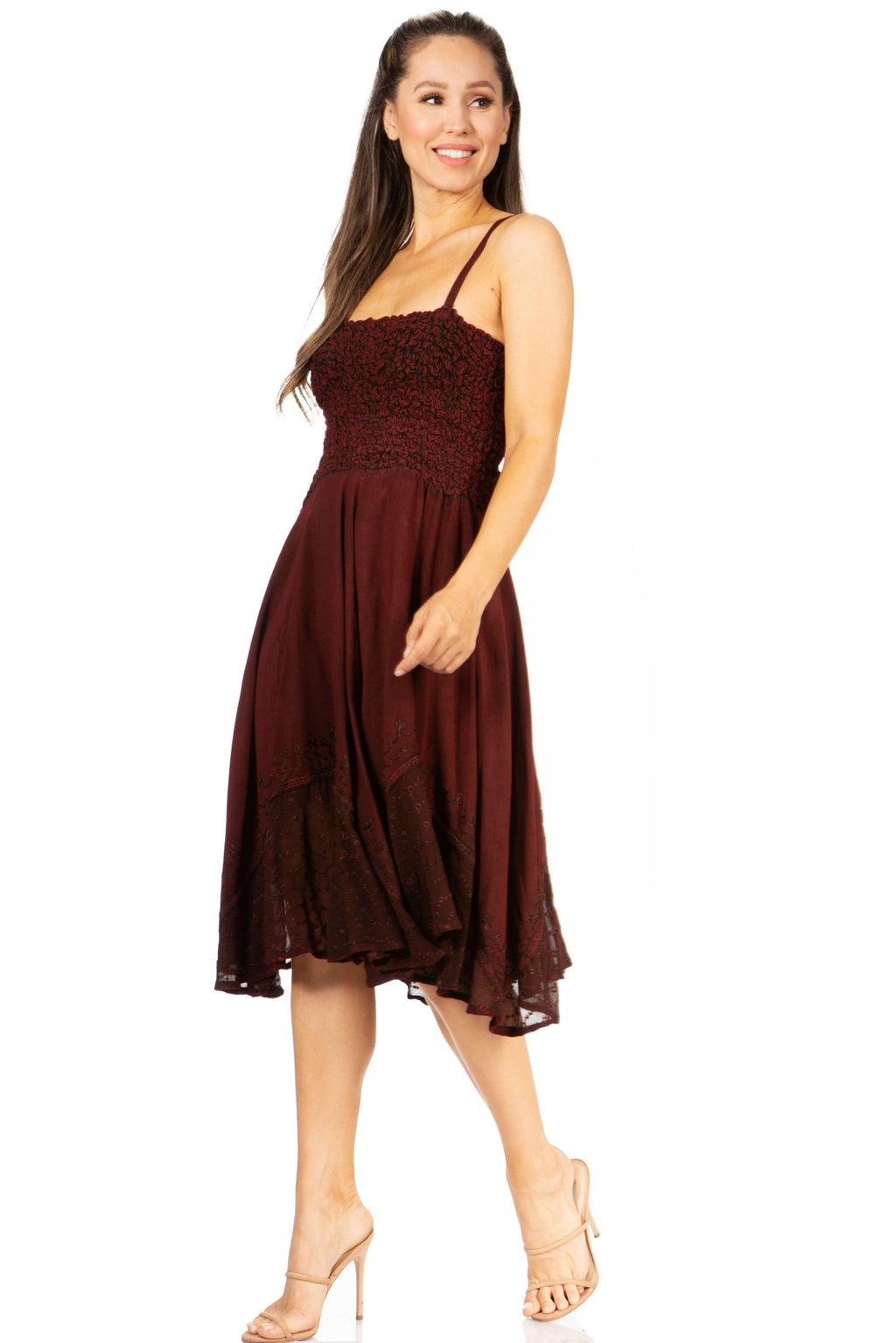 Sakkas Aphrodite Embroidered Batik Dress dresses La Vie Bien Sakkas Aphrodite Embroidered Batik Dress