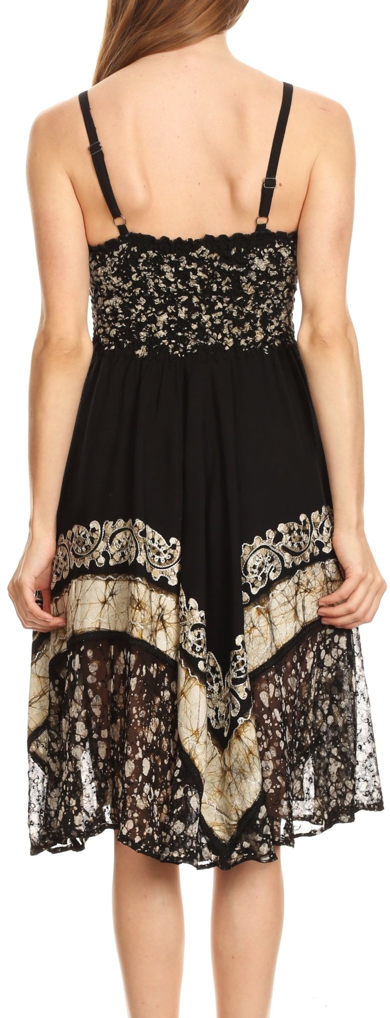 Sakkas Aphrodite Embroidered Batik Dress dresses La Vie Bien Sakkas Aphrodite Embroidered Batik Dress