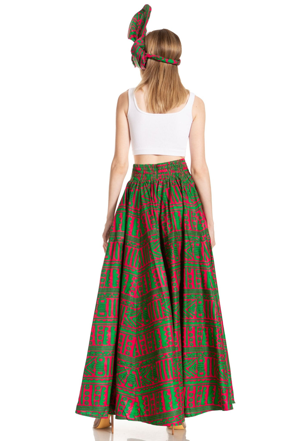 Sakkas Asma's Second Convertible Traditional Wax Print Maxi Skirt with Adjustable Straps - Buy One, Get One 50% Off skirts La Vie Bien Sakkas Asma's Second Convertible Traditional Wax Print Maxi Skirt with Adjustable Straps - Buy One, Get One 50% Off