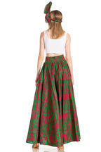 Sakkas Asma's Second Convertible Traditional Wax Print Maxi Skirt with Adjustable Straps - Buy One, Get One 50% Off skirts La Vie Bien Sakkas Asma's Second Convertible Traditional Wax Print Maxi Skirt with Adjustable Straps - Buy One, Get One 50% Off