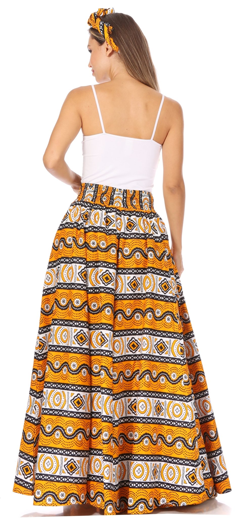 Sakkas Asma's Second Convertible Traditional Wax Print Maxi Skirt with Adjustable Straps - Buy One, Get One 50% Off skirts La Vie Bien Sakkas Asma's Second Convertible Traditional Wax Print Maxi Skirt with Adjustable Straps - Buy One, Get One 50% Off