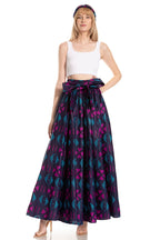 Sakkas Asma's Second Convertible Traditional Wax Print Maxi Skirt with Adjustable Straps - Buy One, Get One 50% Off skirts La Vie Bien Sakkas Asma's Second Convertible Traditional Wax Print Maxi Skirt with Adjustable Straps - Buy One, Get One 50% Off