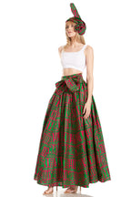 Sakkas Asma's Second Convertible Traditional Wax Print Maxi Skirt with Adjustable Straps - Buy One, Get One 50% Off skirts La Vie Bien Sakkas Asma's Second Convertible Traditional Wax Print Maxi Skirt with Adjustable Straps - Buy One, Get One 50% Off