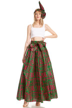 Sakkas Asma's Second Convertible Traditional Wax Print Maxi Skirt with Adjustable Straps - Buy One, Get One 50% Off skirts La Vie Bien Sakkas Asma's Second Convertible Traditional Wax Print Maxi Skirt with Adjustable Straps - Buy One, Get One 50% Off