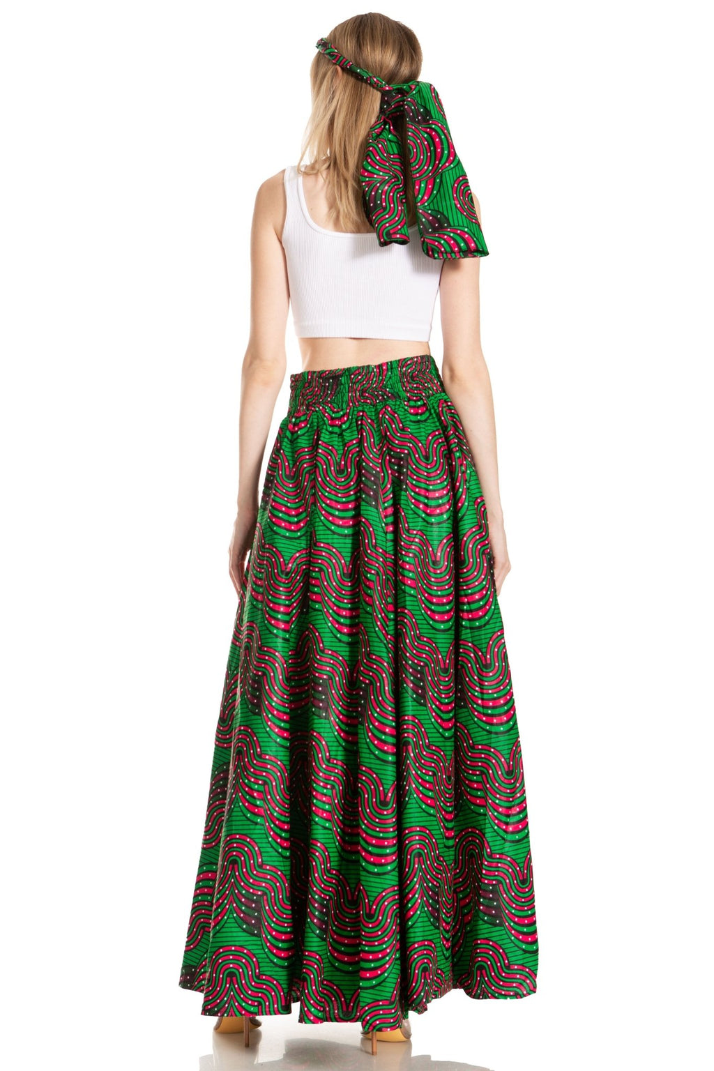 Sakkas Asma's Second Convertible Traditional Wax Print Maxi Skirt with Adjustable Straps - Buy One, Get One 50% Off skirts La Vie Bien Sakkas Asma's Second Convertible Traditional Wax Print Maxi Skirt with Adjustable Straps - Buy One, Get One 50% Off