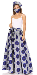 Sakkas Asma's Second Convertible Traditional Wax Print Maxi Skirt with Adjustable Straps - Buy One, Get One 50% Off skirts La Vie Bien Sakkas Asma's Second Convertible Traditional Wax Print Maxi Skirt with Adjustable Straps - Buy One, Get One 50% Off