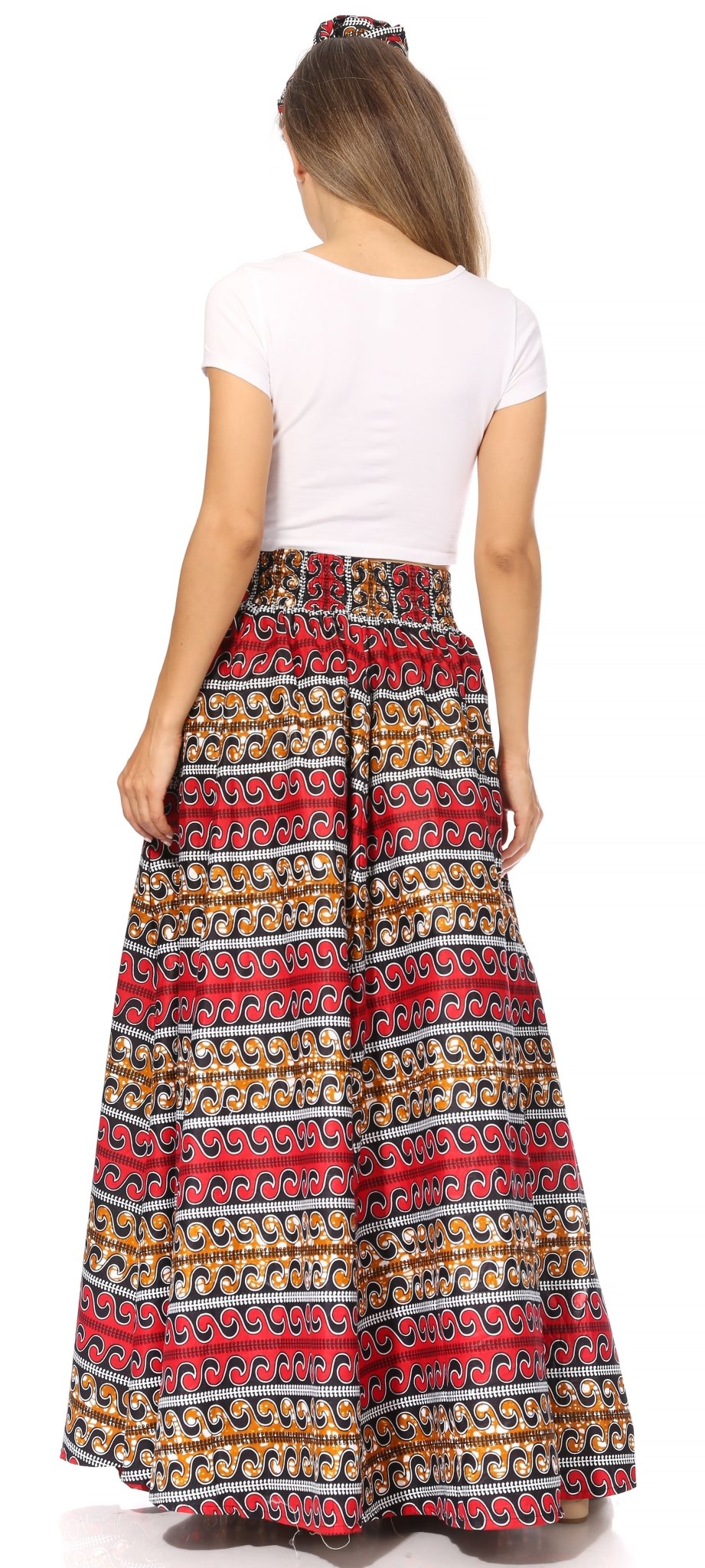 Sakkas Asma's Second Convertible Traditional Wax Print Maxi Skirt with Adjustable Straps - Buy One, Get One 50% Off skirts La Vie Bien Sakkas Asma's Second Convertible Traditional Wax Print Maxi Skirt with Adjustable Straps - Buy One, Get One 50% Off