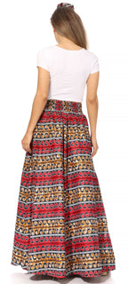 Sakkas Asma's Second Convertible Traditional Wax Print Maxi Skirt with Adjustable Straps - Buy One, Get One 50% Off skirts La Vie Bien Sakkas Asma's Second Convertible Traditional Wax Print Maxi Skirt with Adjustable Straps - Buy One, Get One 50% Off