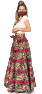 Sakkas Asma's Second Convertible Traditional Wax Print Maxi Skirt with Adjustable Straps - Buy One, Get One 50% Off skirts La Vie Bien Sakkas Asma's Second Convertible Traditional Wax Print Maxi Skirt with Adjustable Straps - Buy One, Get One 50% Off