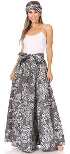 Sakkas Asma's Second Convertible Traditional Wax Print Maxi Skirt with Adjustable Straps - Buy One, Get One 50% Off skirts La Vie Bien Sakkas Asma's Second Convertible Traditional Wax Print Maxi Skirt with Adjustable Straps - Buy One, Get One 50% Off