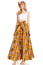 Sakkas Asma's Second Convertible Traditional Wax Print Maxi Skirt with Adjustable Straps - Buy One, Get One 50% Off skirts La Vie Bien Sakkas Asma's Second Convertible Traditional Wax Print Maxi Skirt with Adjustable Straps - Buy One, Get One 50% Off