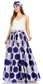 Sakkas Asma's Second Convertible Traditional Wax Print Maxi Skirt with Adjustable Straps - Buy One, Get One 50% Off skirts La Vie Bien Sakkas Asma's Second Convertible Traditional Wax Print Maxi Skirt with Adjustable Straps - Buy One, Get One 50% Off