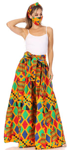 Sakkas Asma's Second Convertible Traditional Wax Print Maxi Skirt with Adjustable Straps - Buy One, Get One 50% Off skirts La Vie Bien Sakkas Asma's Second Convertible Traditional Wax Print Maxi Skirt with Adjustable Straps - Buy One, Get One 50% Off