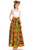 Sakkas Asma's Second Convertible Traditional Wax Print Maxi Skirt with Adjustable Straps - Buy One, Get One 50% Off skirts La Vie Bien Sakkas Asma's Second Convertible Traditional Wax Print Maxi Skirt with Adjustable Straps - Buy One, Get One 50% Off