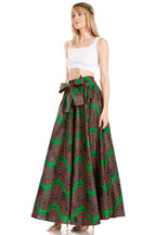 Sakkas Asma's Second Convertible Traditional Wax Print Maxi Skirt with Adjustable Straps - Buy One, Get One 50% Off skirts La Vie Bien Sakkas Asma's Second Convertible Traditional Wax Print Maxi Skirt with Adjustable Straps - Buy One, Get One 50% Off