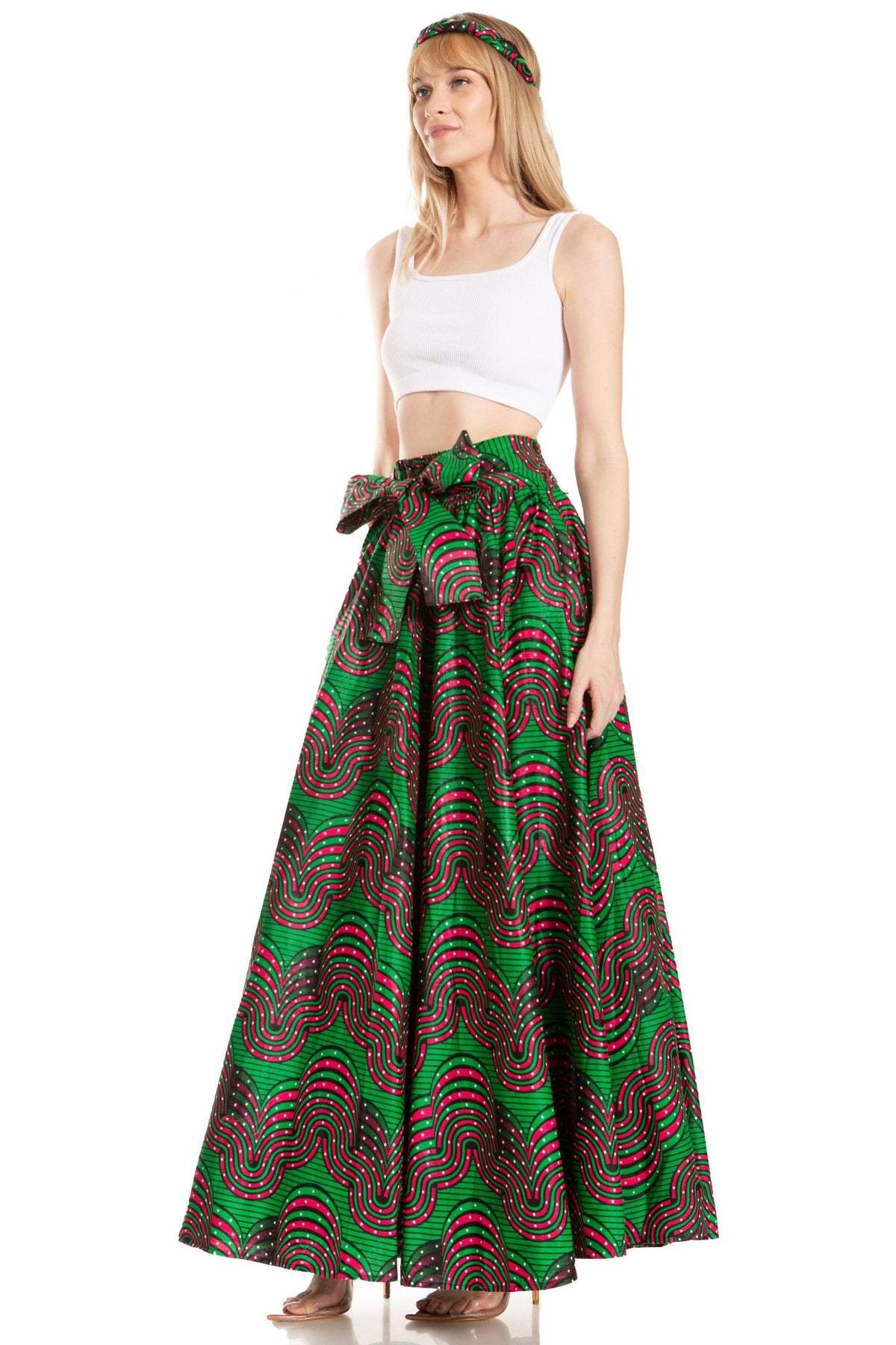 Sakkas Asma's Second Convertible Traditional Wax Print Maxi Skirt with Adjustable Straps - Buy One, Get One 50% Off skirts La Vie Bien Sakkas Asma's Second Convertible Traditional Wax Print Maxi Skirt with Adjustable Straps - Buy One, Get One 50% Off