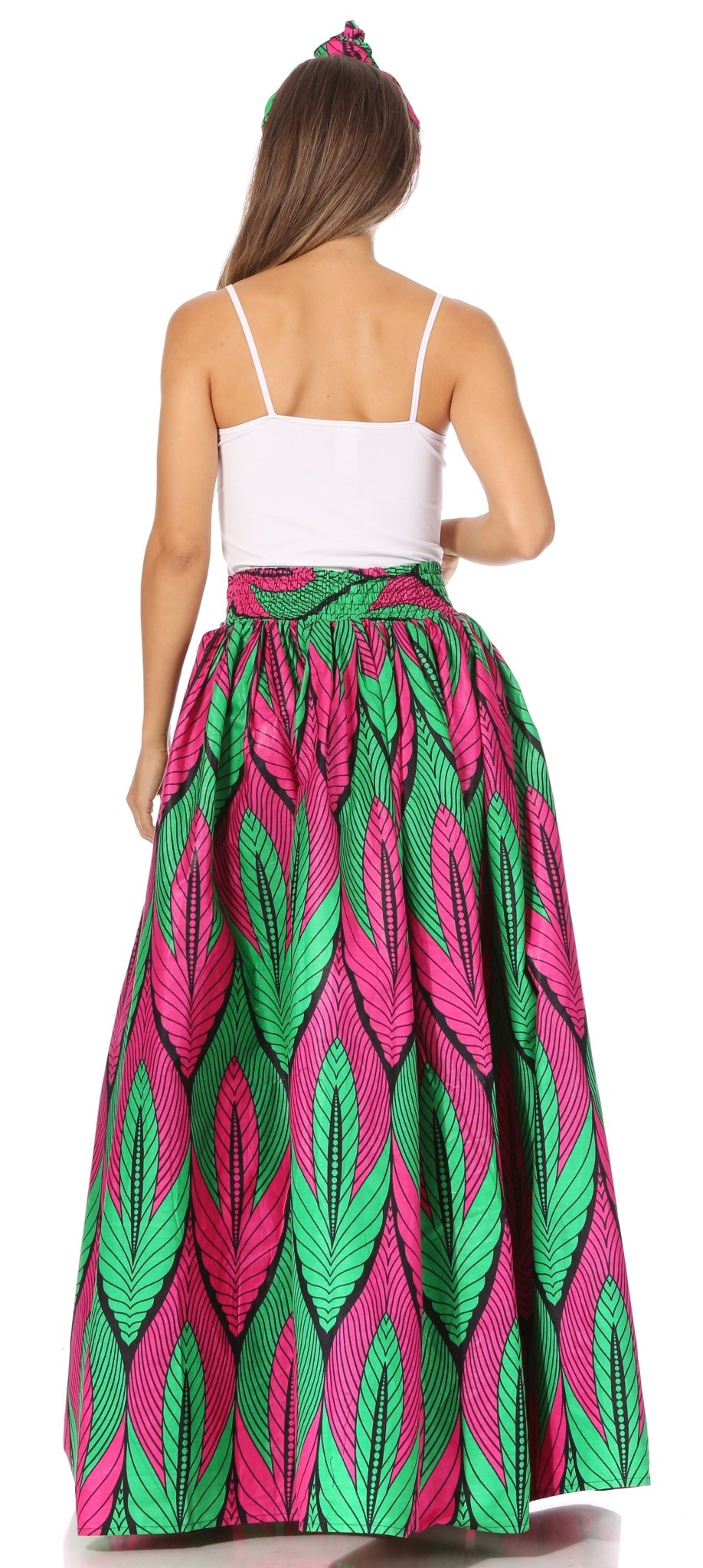 Sakkas Asma's Second Convertible Traditional Wax Print Maxi Skirt with Adjustable Straps - Buy One, Get One 50% Off skirts La Vie Bien Sakkas Asma's Second Convertible Traditional Wax Print Maxi Skirt with Adjustable Straps - Buy One, Get One 50% Off