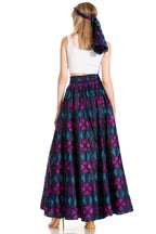 Sakkas Asma's Second Convertible Traditional Wax Print Maxi Skirt with Adjustable Straps - Buy One, Get One 50% Off skirts La Vie Bien Sakkas Asma's Second Convertible Traditional Wax Print Maxi Skirt with Adjustable Straps - Buy One, Get One 50% Off