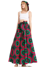 Sakkas Asma's Second Convertible Traditional Wax Print Maxi Skirt with Adjustable Straps - Buy One, Get One 50% Off skirts La Vie Bien Sakkas Asma's Second Convertible Traditional Wax Print Maxi Skirt with Adjustable Straps - Buy One, Get One 50% Off