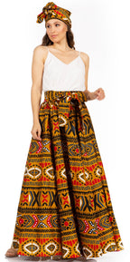 Sakkas Asma's Second Convertible Traditional Wax Print Maxi Skirt with Adjustable Straps - Buy One, Get One 50% Off skirts La Vie Bien Sakkas Asma's Second Convertible Traditional Wax Print Maxi Skirt with Adjustable Straps - Buy One, Get One 50% Off