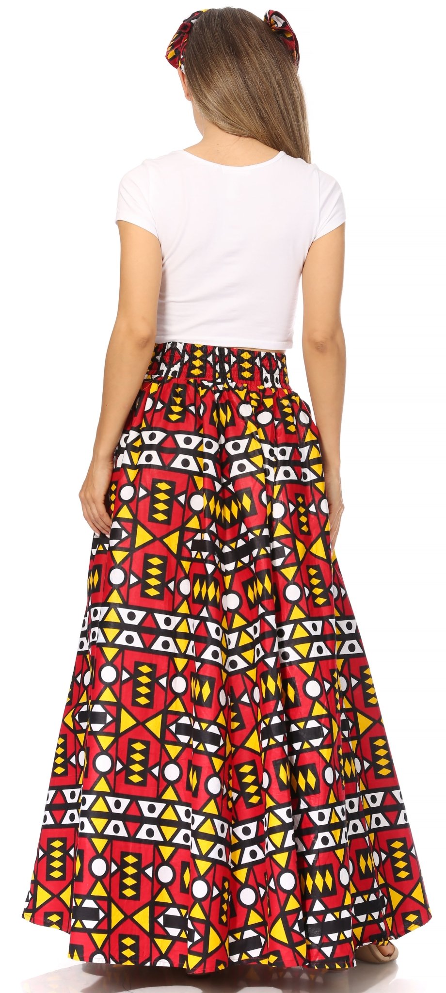 Sakkas Asma's Second Convertible Traditional Wax Print Maxi Skirt with Adjustable Straps - Buy One, Get One 50% Off skirts La Vie Bien Sakkas Asma's Second Convertible Traditional Wax Print Maxi Skirt with Adjustable Straps - Buy One, Get One 50% Off