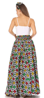 Sakkas Asma's Second Convertible Traditional Wax Print Maxi Skirt with Adjustable Straps - Buy One, Get One 50% Off skirts La Vie Bien Sakkas Asma's Second Convertible Traditional Wax Print Maxi Skirt with Adjustable Straps - Buy One, Get One 50% Off