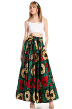 Sakkas Asma's Second Convertible Traditional Wax Print Maxi Skirt with Adjustable Straps - Buy One, Get One 50% Off skirts La Vie Bien Sakkas Asma's Second Convertible Traditional Wax Print Maxi Skirt with Adjustable Straps - Buy One, Get One 50% Off