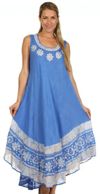 Sakkas Batik Flower Caftan Tank Dress / Cover Up dresses La Vie Bien Sakkas Batik Flower Caftan Tank Dress / Cover Up