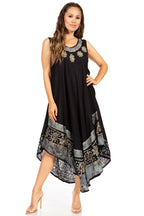 Sakkas Batik Flower Caftan Tank Dress / Cover Up dresses La Vie Bien Sakkas Batik Flower Caftan Tank Dress / Cover Up